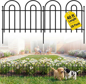 ArdeFentium 28-panel arch fence setup for clean garden borders.
