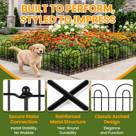 ArdeFentium no-dig installation with tool-free stake connections.