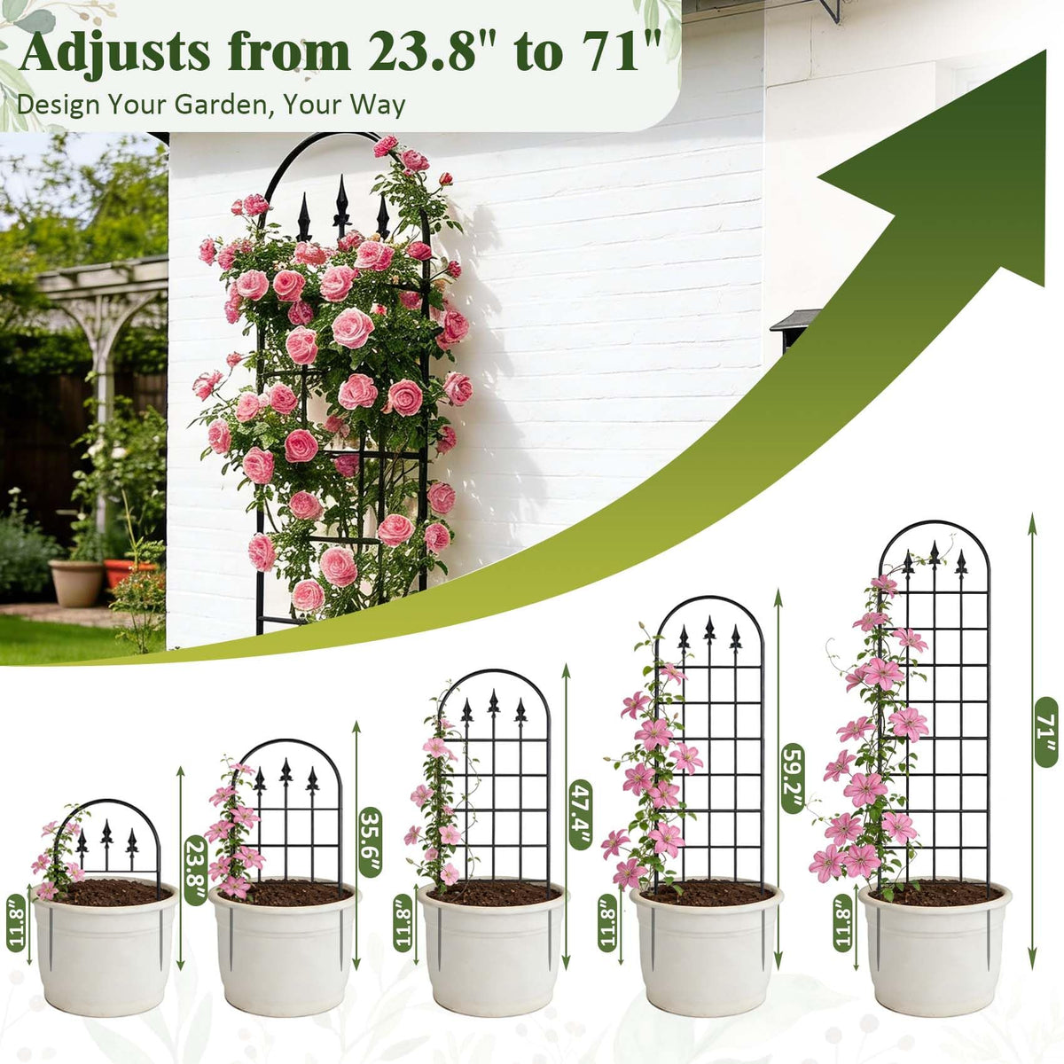 ArdeFentium easy-screw assembly trellis simplifies setup.