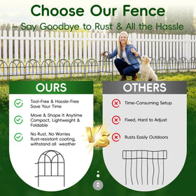 ArdeFentium foldable fence panels for easy storage and relocation.