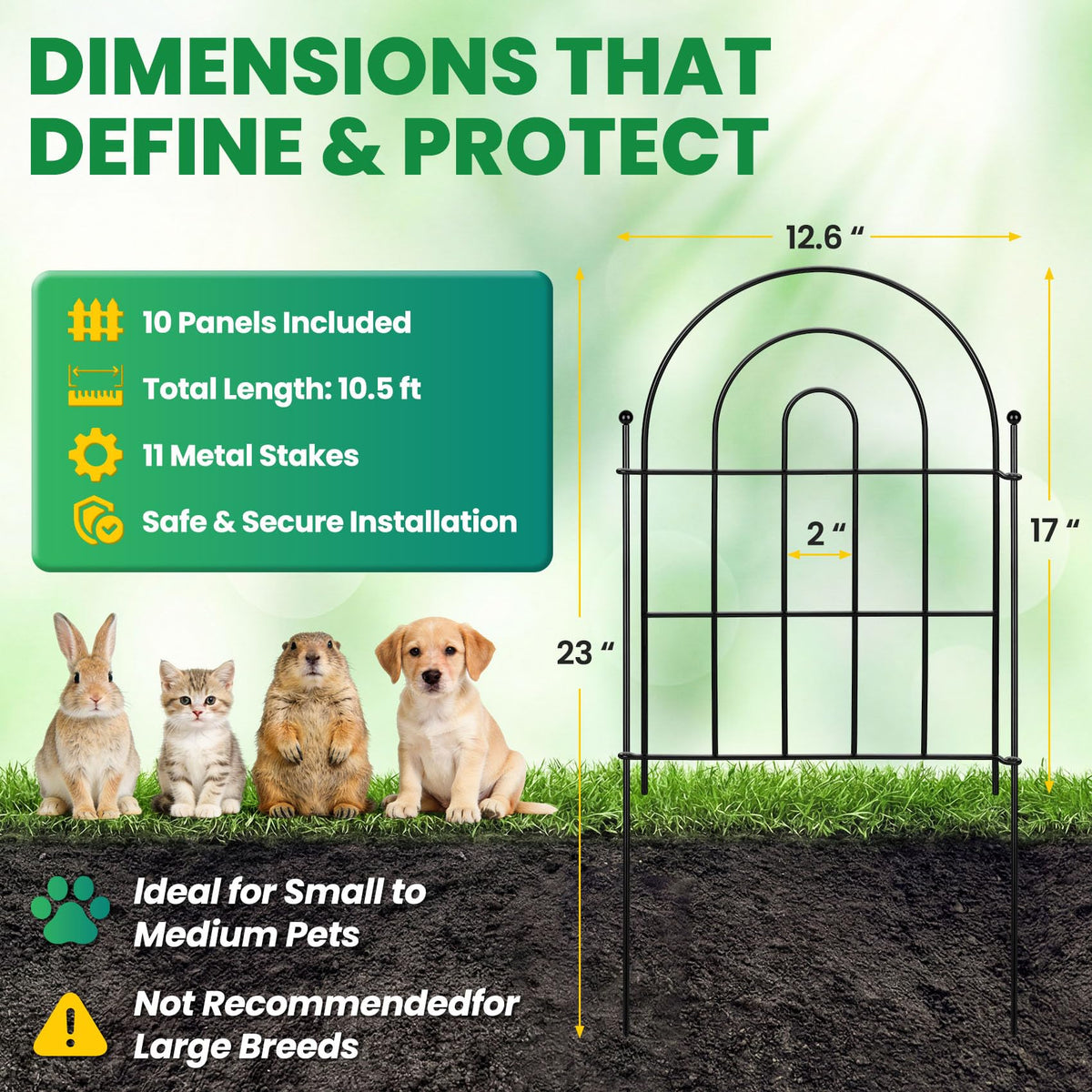 ArdeFentium ground stake ensures stable installation on uneven soil for longer-lasting borders.