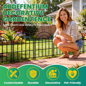 ArdeFentium rustproof metal construction withstands seasons with low maintenance.