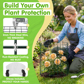 Green vinyl-coated wire mesh by ArdeFentium resists rust for long-lasting use.