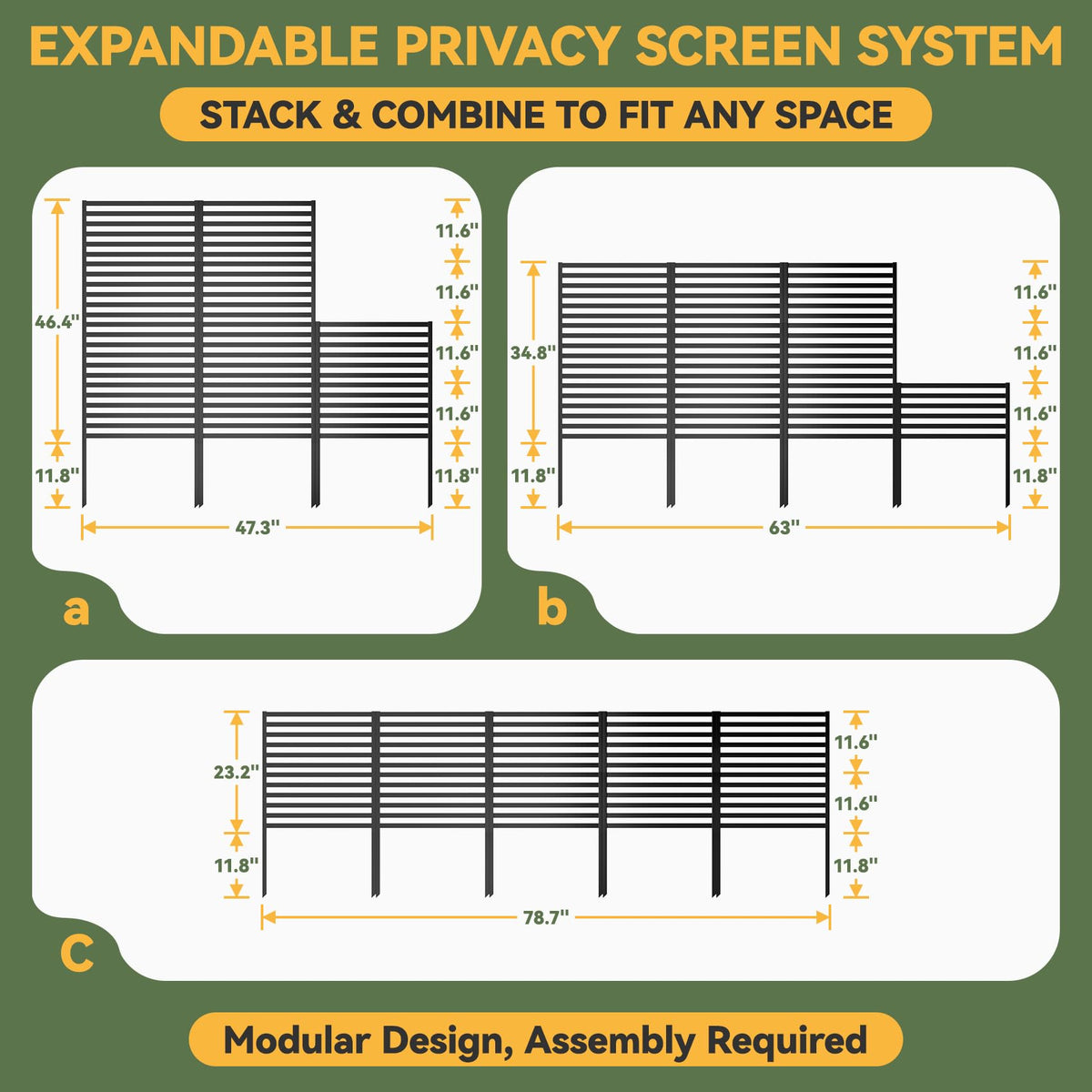 ArdeFentium modular privacy screen layout shows expandable design for any space.