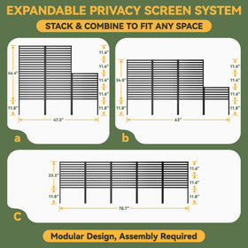 ArdeFentium modular privacy screen layout shows expandable design for any space.