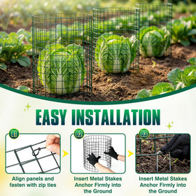 ArdeFentium rabbit-proof garden fence shields flowers and seedlings from wildlife.