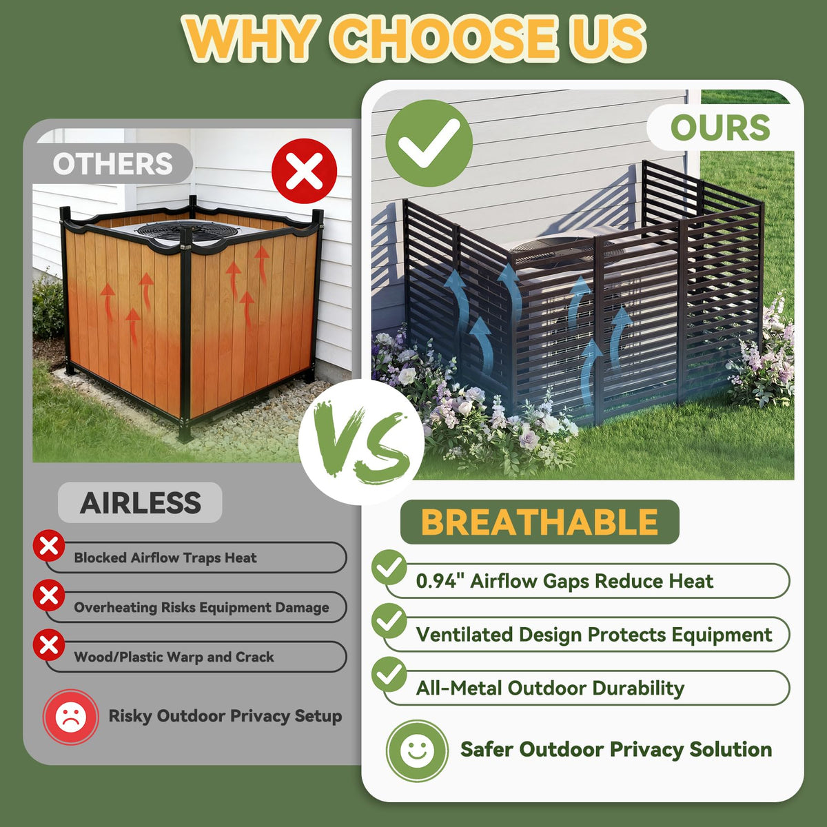 ArdeFentium rust-resistant powder-coated metal fence withstands weather elements.