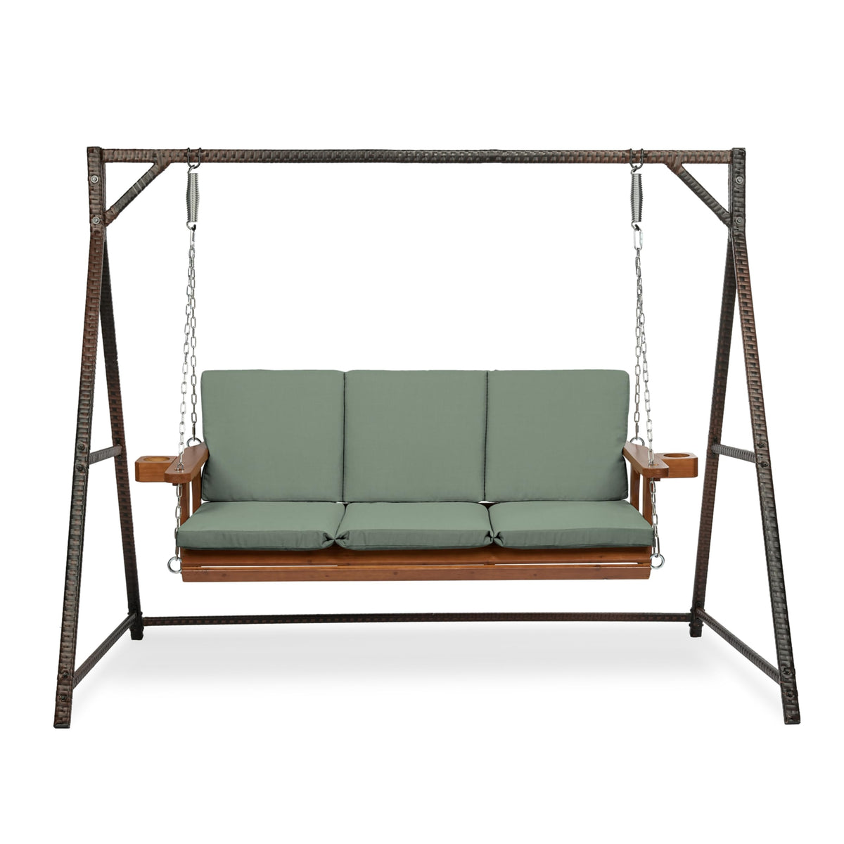 Arden earthFIBER swing cushion bottom view in sage green texture for outdoor seating.