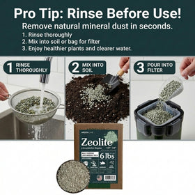 Arden Line soil amendment zeolite enhances nutrient retention and plant vitality.