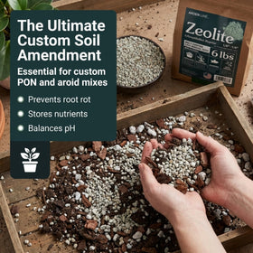 Arden Line Zeolite granules close-up showing texture for moisture balance in soil.