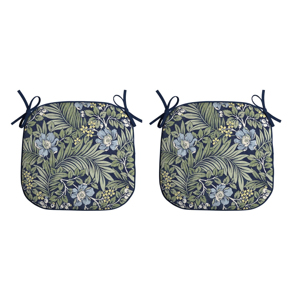 Arden Selections sapphire Morrison floral seat pad for outdoor patio comfort.