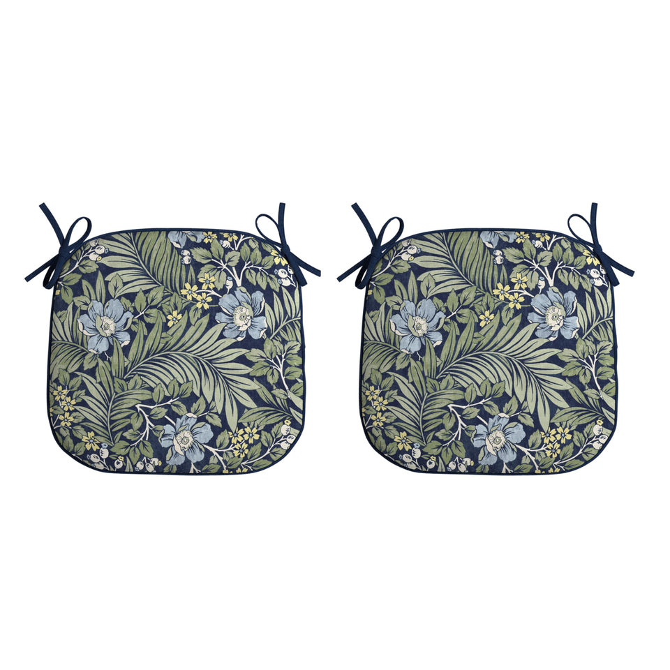 Arden Selections sapphire Morrison floral seat pad for outdoor patio comfort.