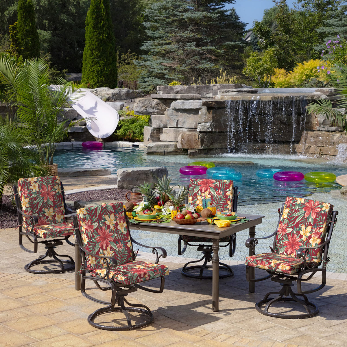 Arden Selections Ruby Clarissa fabric with UV protection visible in sunlight