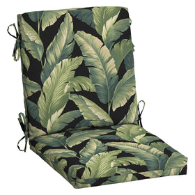 Arden Selections outdoor midback chair cushion in Onyx shows durable fabric texture