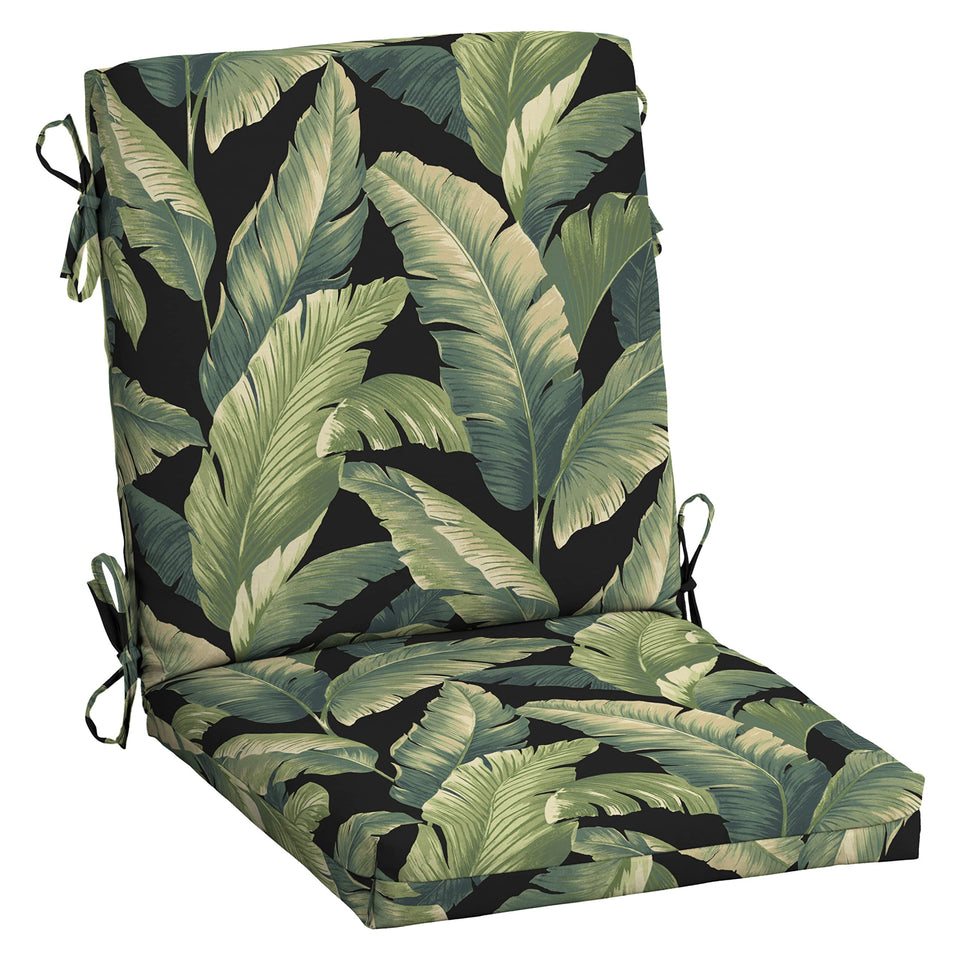 Arden Selections outdoor midback chair cushion in Onyx shows durable fabric texture