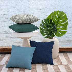 Arden Selections two-pack outdoor pillow fabric detail highlighting woven texture and UV protection.