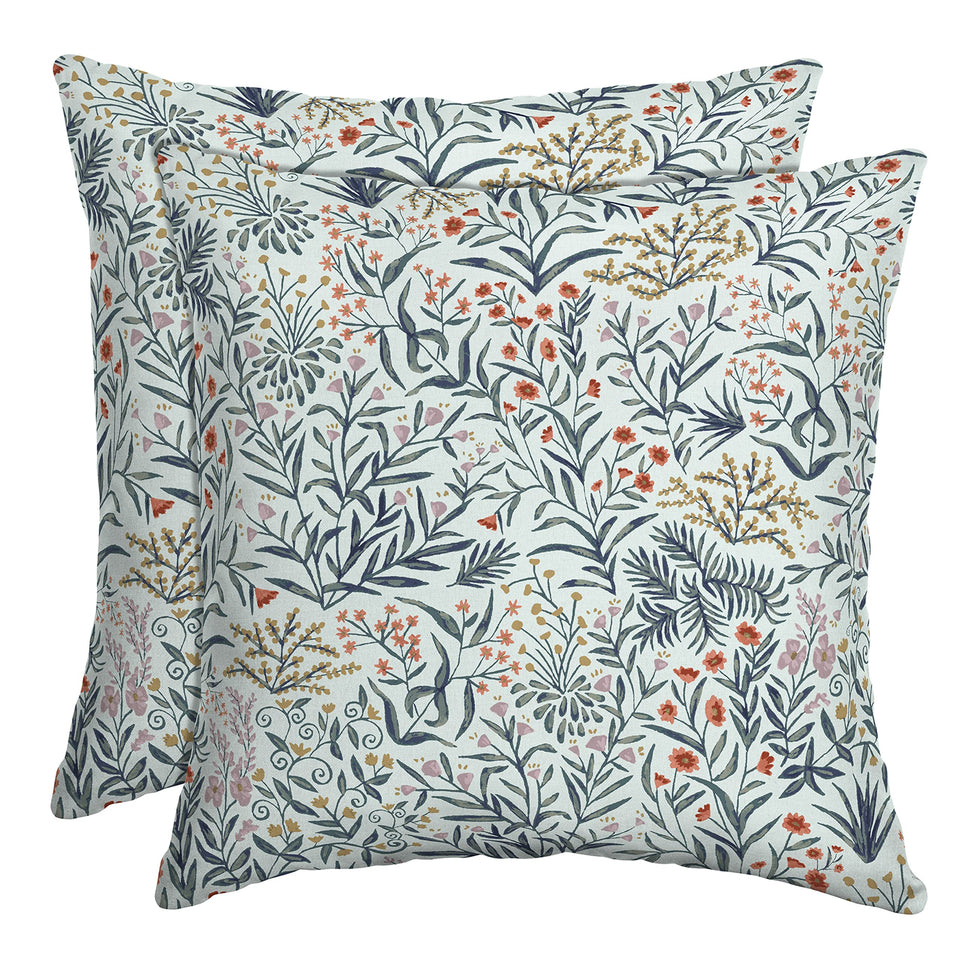 Arden Selections outdoor toss pillow front view shows pistachio botanical color and knife-edge seam
