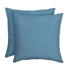 Arden Selections outdoor toss pillow front view in French blue texture for vibrant patio decor.
