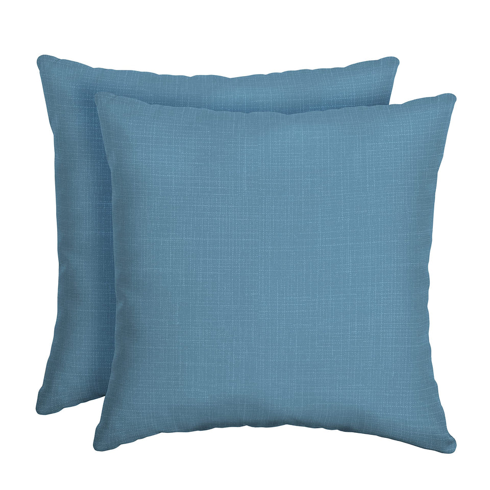 Arden Selections outdoor toss pillow front view in French blue texture for vibrant patio decor.