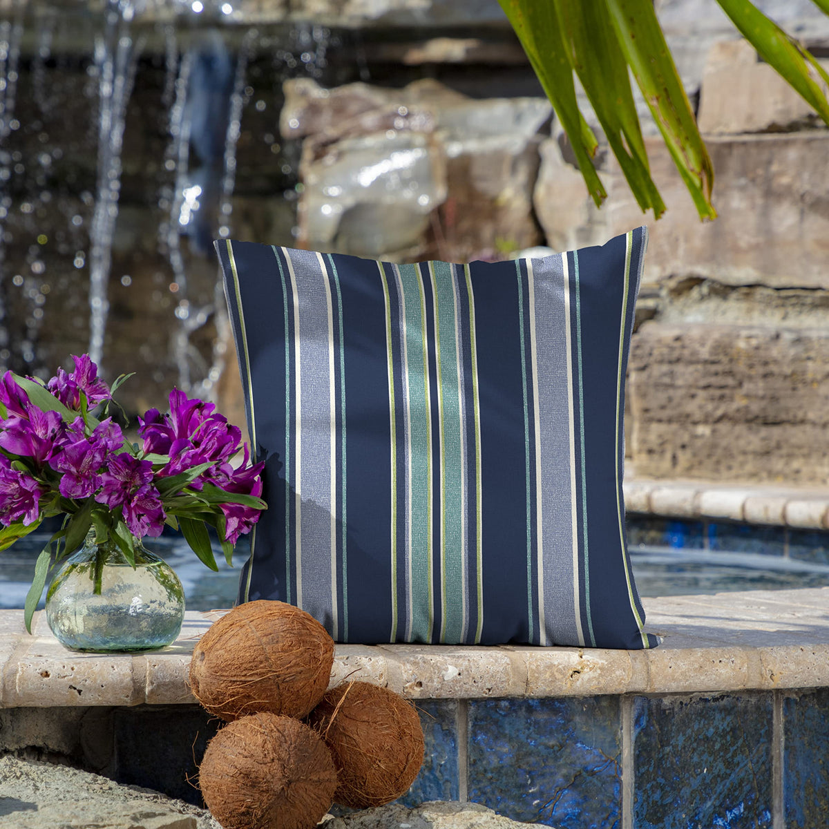 Knife-edge seam detail on Arden Selections pillow showing clean modern lines