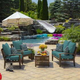 Arden Selections outdoor pillow demonstrating water- and fade-resistant performance