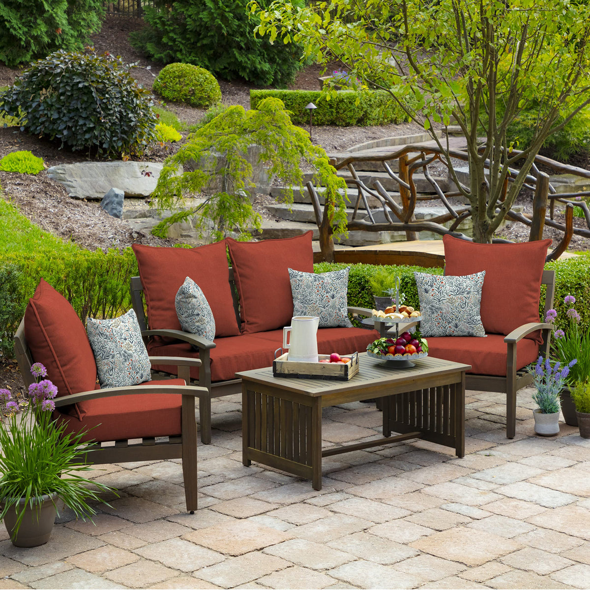 Waterproof C0 coating on Arden Selections pillow supports light outdoor cleaning