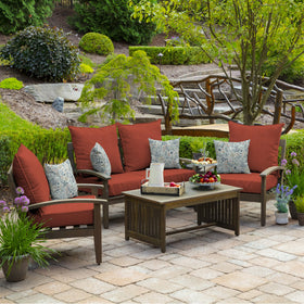 Waterproof C0 coating on Arden Selections pillow supports light outdoor cleaning