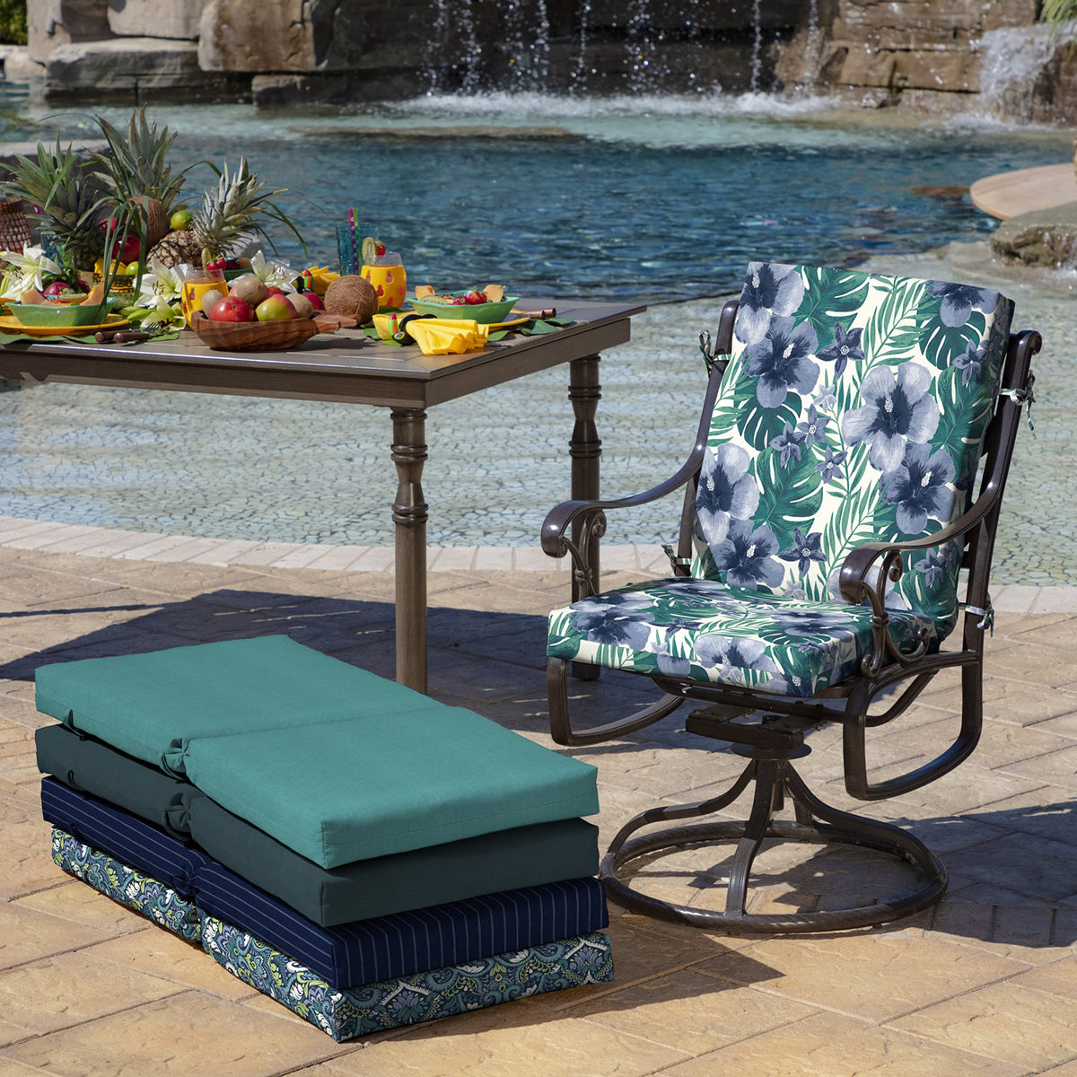 Close-up of Arden Selections Salome Tropical fabric texture and weather-ready material.