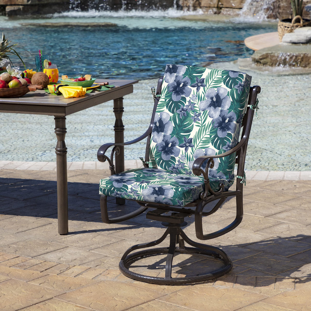 Arden Selections Salome Tropical cushion back view showing full seating support.