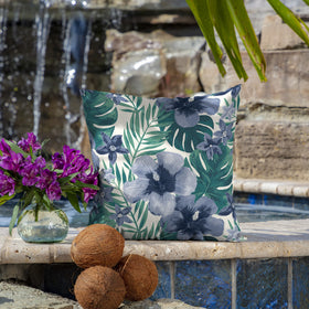 Arden Selections Salome Tropical toss pillow side view, knife-edge seam shown.