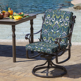 Arden Selections cushion back view demonstrates fit on most midback chairs.