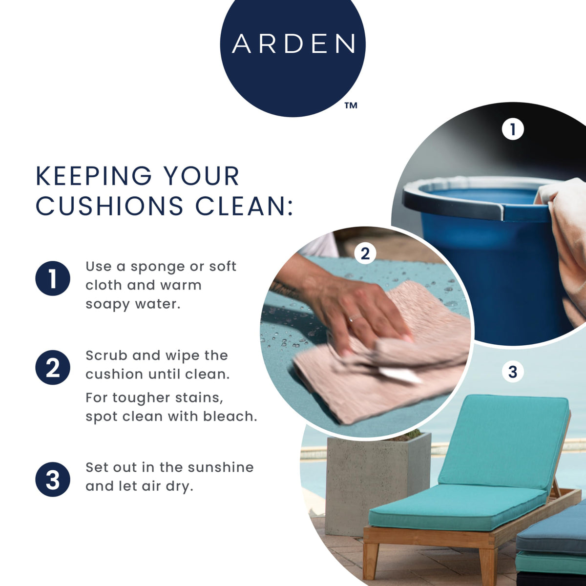 USA-made Arden Selections Sapphire Blue cushions with Michigan-designed pattern