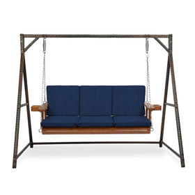 Arden Selections swing cushion bottom 56x20 in sapphire blue, comfortable seating for outdoor swings.