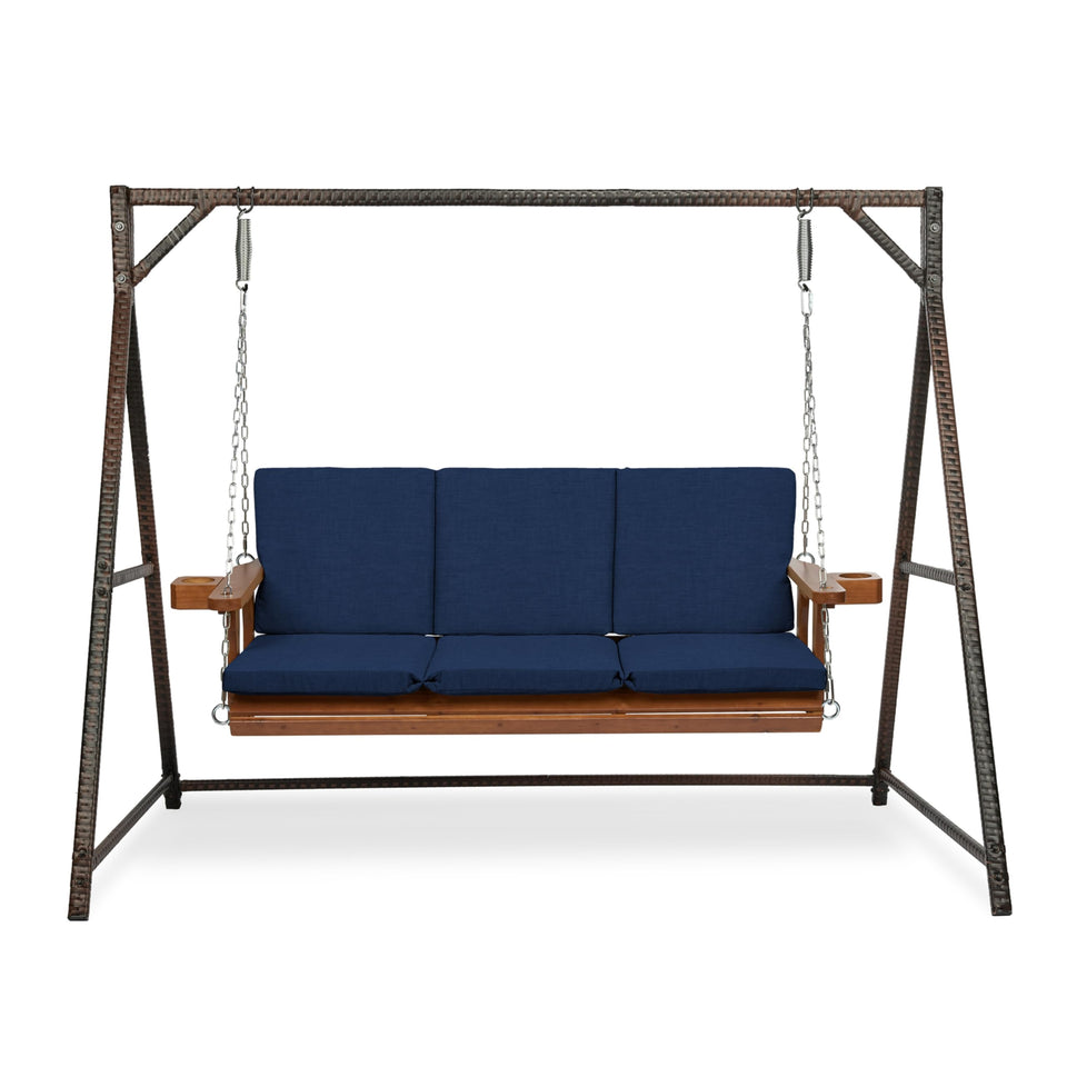 Arden Selections swing cushion bottom 56x20 in sapphire blue, comfortable seating for outdoor swings.