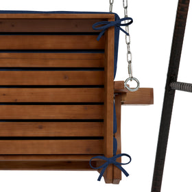 Arden cushions feature two sets of ties to stay in place on swings or benches.