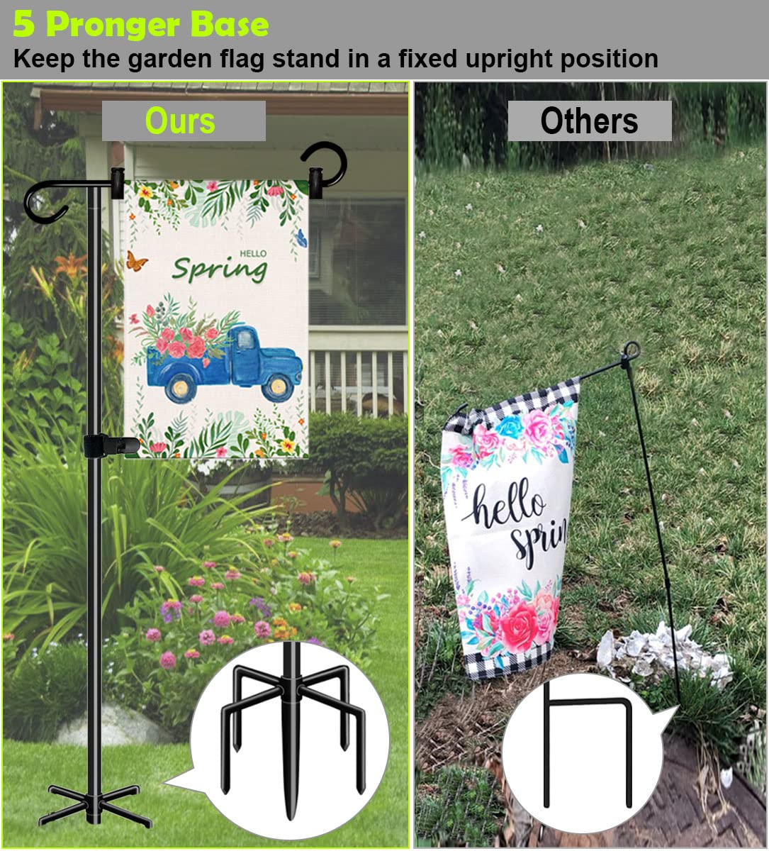 Ardier 5-prong base ensures sturdy ground hold during windy days.
