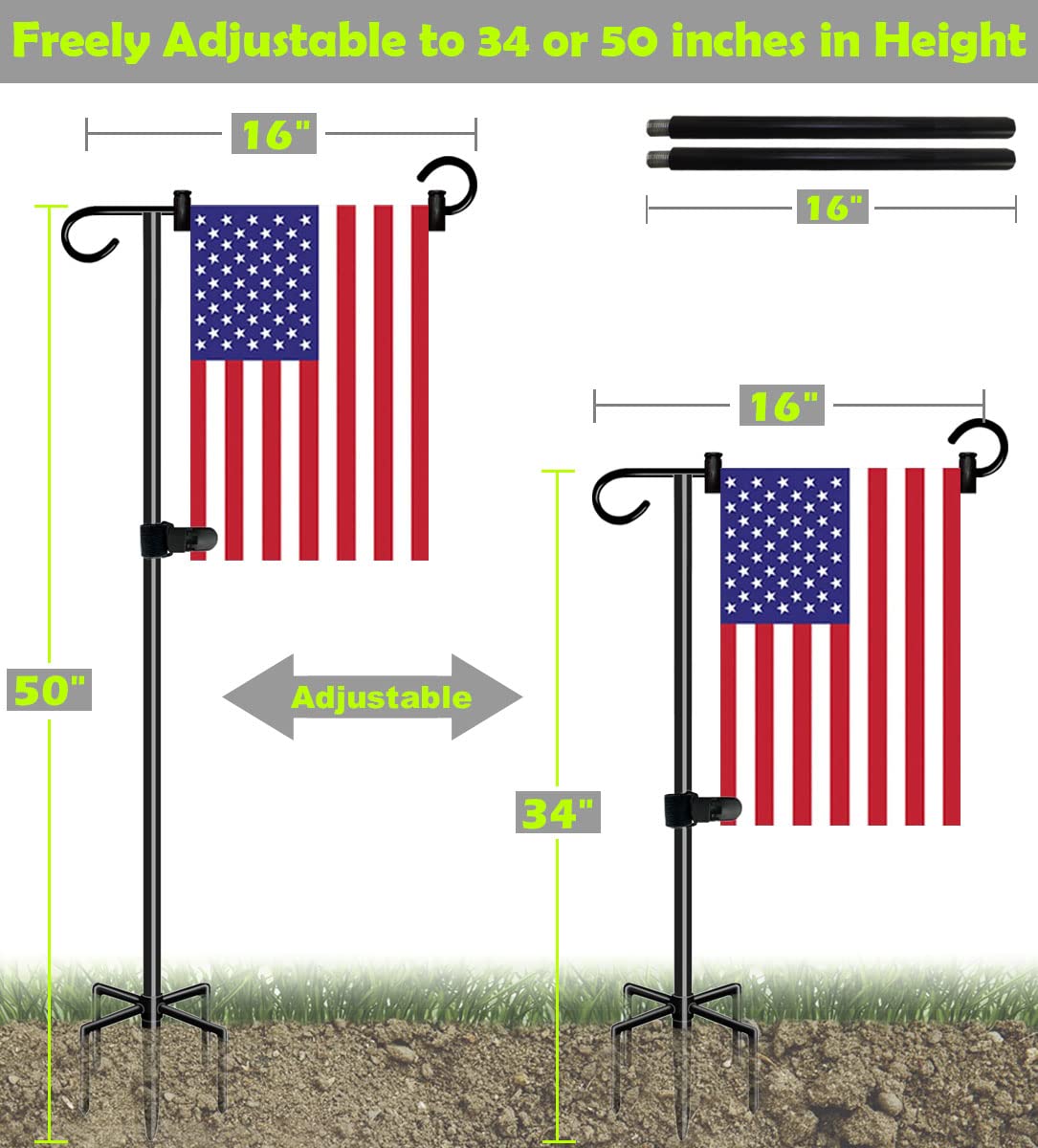 Ardier easy-assembly flag stand with screw joints for firm connections.