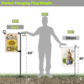 Ardier outdoor flag stand height adjustment shows versatile display for flags.