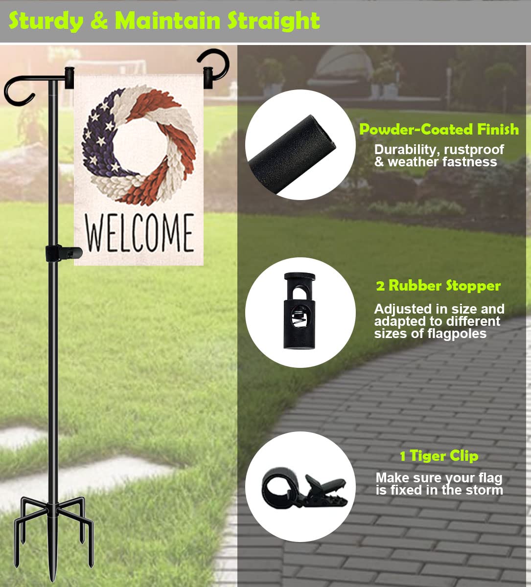 Ardier wrought metal pole provides durable support without bending.