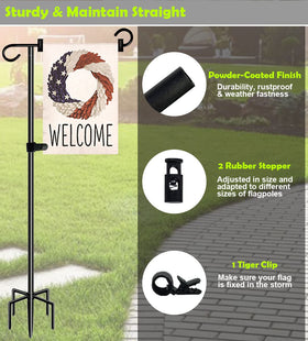 Ardier wrought metal pole provides durable support without bending.