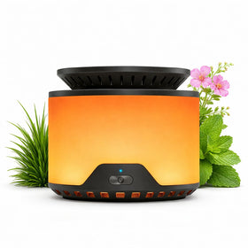 Ardito mosquito repellent on patio dome top diffuses plant-based scent for outdoor evenings.