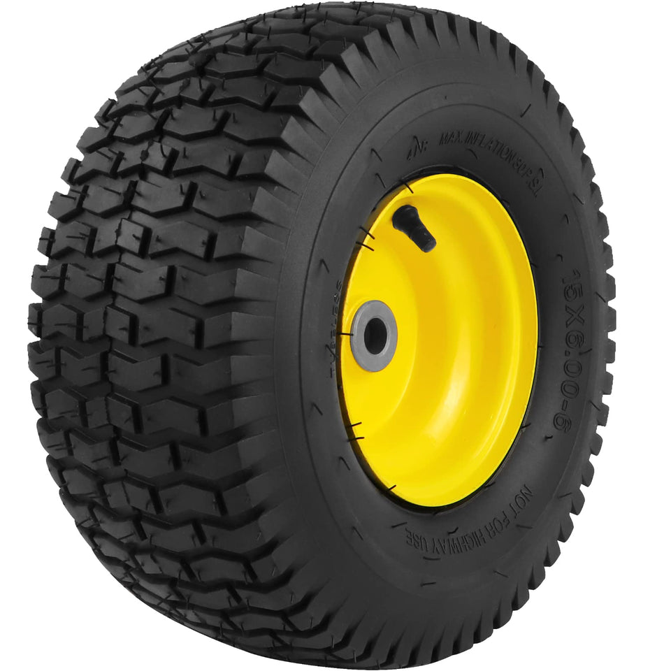Aremae 15x6-00-6 front tire sidewall for durable hub compatibility.