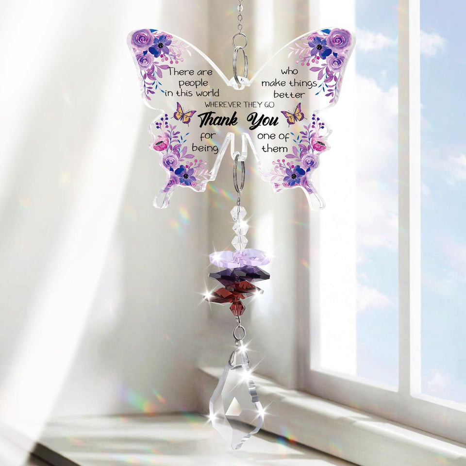 Aremdys crystal butterfly suncatcher brightens windows with rainbow light