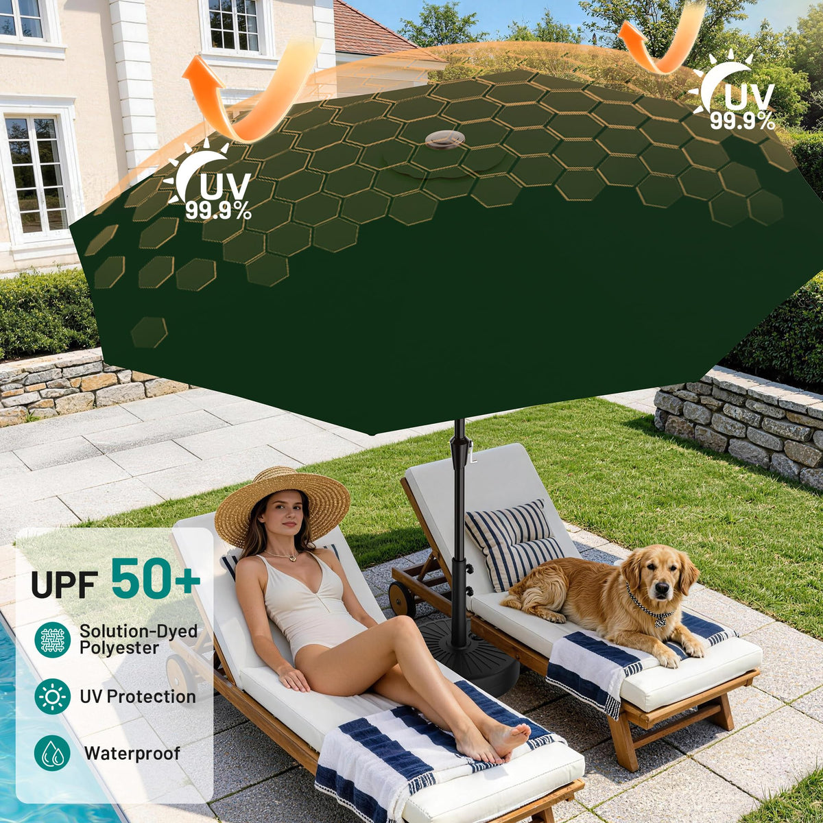 AreShark 8-ribs sturdy metal frame provides stable shelter on breezy days.