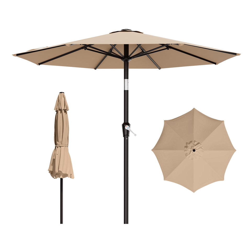 AreShark 9 ft patio umbrella with crank tilt for adjustable shade.