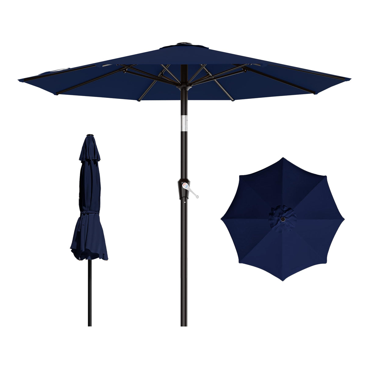 AreShark 9ft patio umbrella with crank tilt provides versatile shade for outdoor seating.