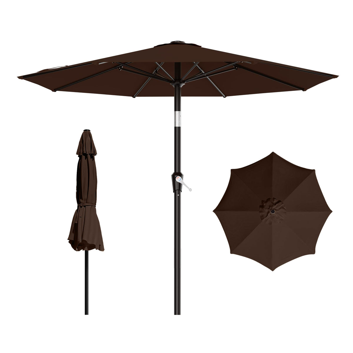 AreShark 9ft umbrella with push-button tilt enables easy outdoor shade.