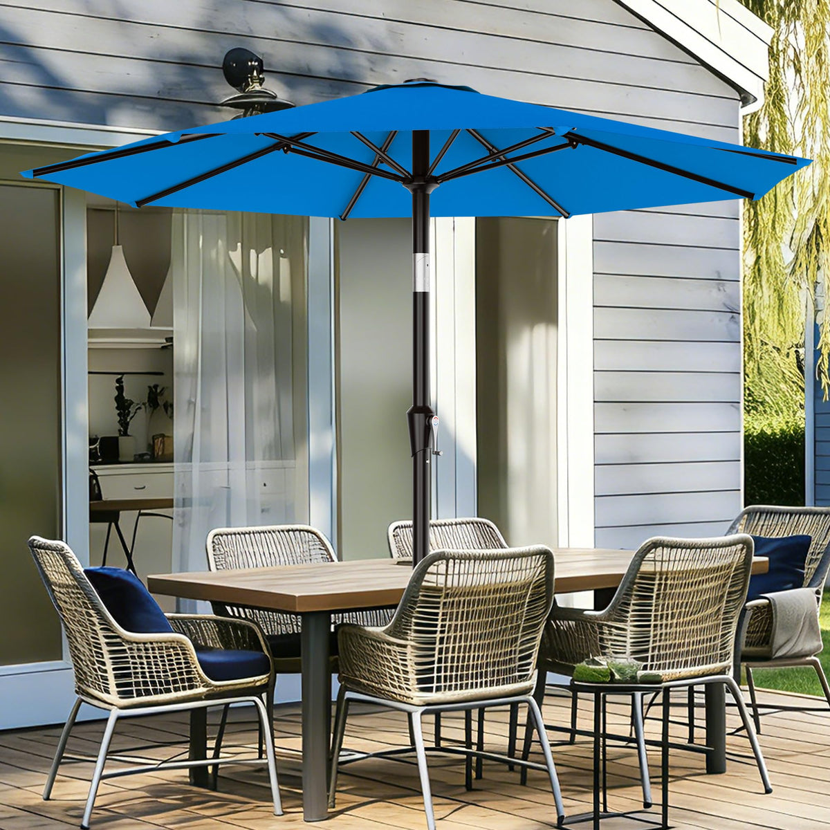 AreShark 9ft umbrella with push-button tilt for easy angle control.