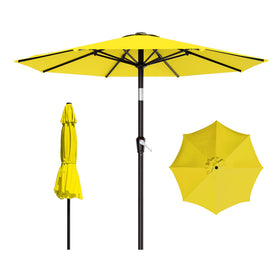 AreShark 9 ft patio umbrella with yellow canopy providing wide shade