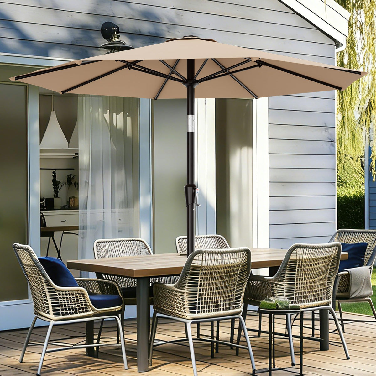 AreShark beige canopy close-up showing water and UV resistant fabric.